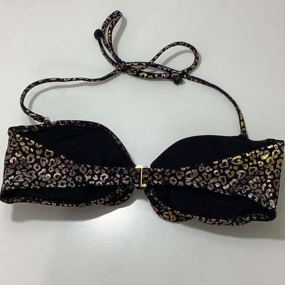 Victoria’s Secret bandeau metallic animal print bikini top size Medium EUC - Picture 4 of 11
